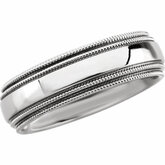 Stainless Steel Band with Double Milgrain