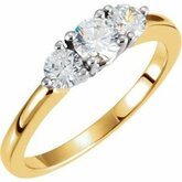 Two-Tone Diamond 3-Stone Anniversary Ring