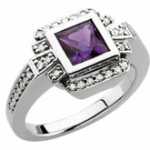 Vintage Design Ring Mounting for Princess Shape Gemstone