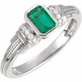 Vintage Design  Ring Mounting for Emerald/Octagon Center