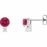29565 / Neosadený / Sterling Silver / 5.5 Mm / Each / Semi-Polished / 4 Prong Round Accented Basket Earring