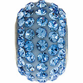 KeraÂ® Roundel Bead with Pave'  Light Sapphire Crystals