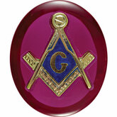 Oval Red Masonic