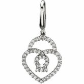 1/4 CTW Diamond Heart Lock Charm