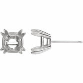Asscher 4-Prong Split Claw Basket Earrings