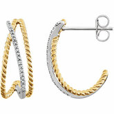 Diamond Criss-Cross Rope Design Earrings