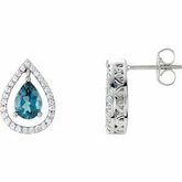 London Blue Topaz & 1/3 CTW Diamond Earrings