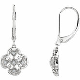 Diamond Accented Lever Back Earrings