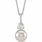 Lab-Grown Diamond & Pearl Necklace