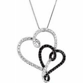 1/2 CTW Black & White Diamond Hearts 18" Necklace