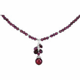 Freshwater Cultured Dyed Pearl & Rhodolite Garnet Necklace