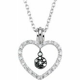 1/6 CTW Black & White Diamond Heart 18" Necklace