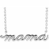Petite Mama Script Necklace or Center