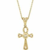 Cabochon Ankh Cross Necklace or Pendant