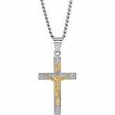Two-Tone Crucifix Necklace