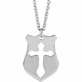 R45411 / NECKLACE / Sterling Silver / 20 In / Polished / Pierced Cross Disc Necklace