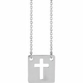 Pierced Cross Geometric Necklace or Center