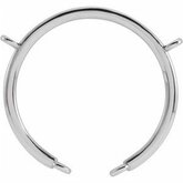 None / Sterling Silver / Semi-Polished / Metal Partial Circle Necklace Center