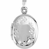 Oval Locket with Floral Design