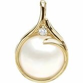 MabÃ© Cultured Pearl & Diamond Pendant