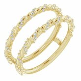 Diamond Pave Twist Rope Ring Guard or Mounting