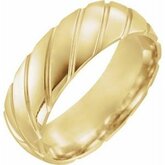 52174 / 14K Yellow / 6.5 / 7 Mm / Polished / Patterned Comfort-Fit Band
