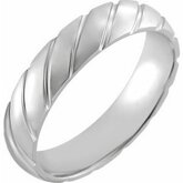 52174 / Continuum Sterling Silver / 12 / 5 Mm / Polished / Patterned Comfort-Fit Band