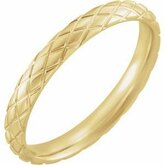 52175 / 18K Yellow / 8.5 / 3 Mm / Polished / Patterned Comfort-Fit Band