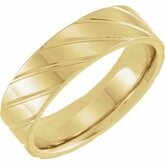 52206 / 14K Yellow / 13 / 6 Mm / Polished / Patterned Comfort-Fit Band