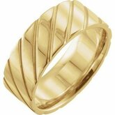 52206 / 14K Yellow / 6.5 / 8 Mm / Polished / Patterned Comfort-Fit Band