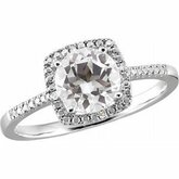 652532 / Set / Sterling Silver / Polished / Forever One Moissanite And 1 1 / 4 Ctw Diamond Ring