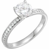 Charles & Colvard Moissanite® Accented Engagement Ring