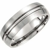 Titanium 7mm Grooved & Satin Finished Band